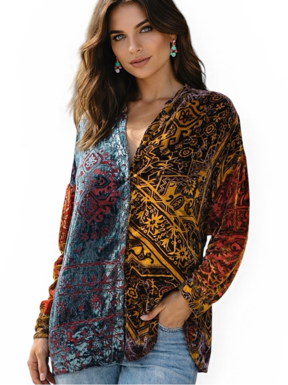Johnny Was Frida button-down shirt NWT